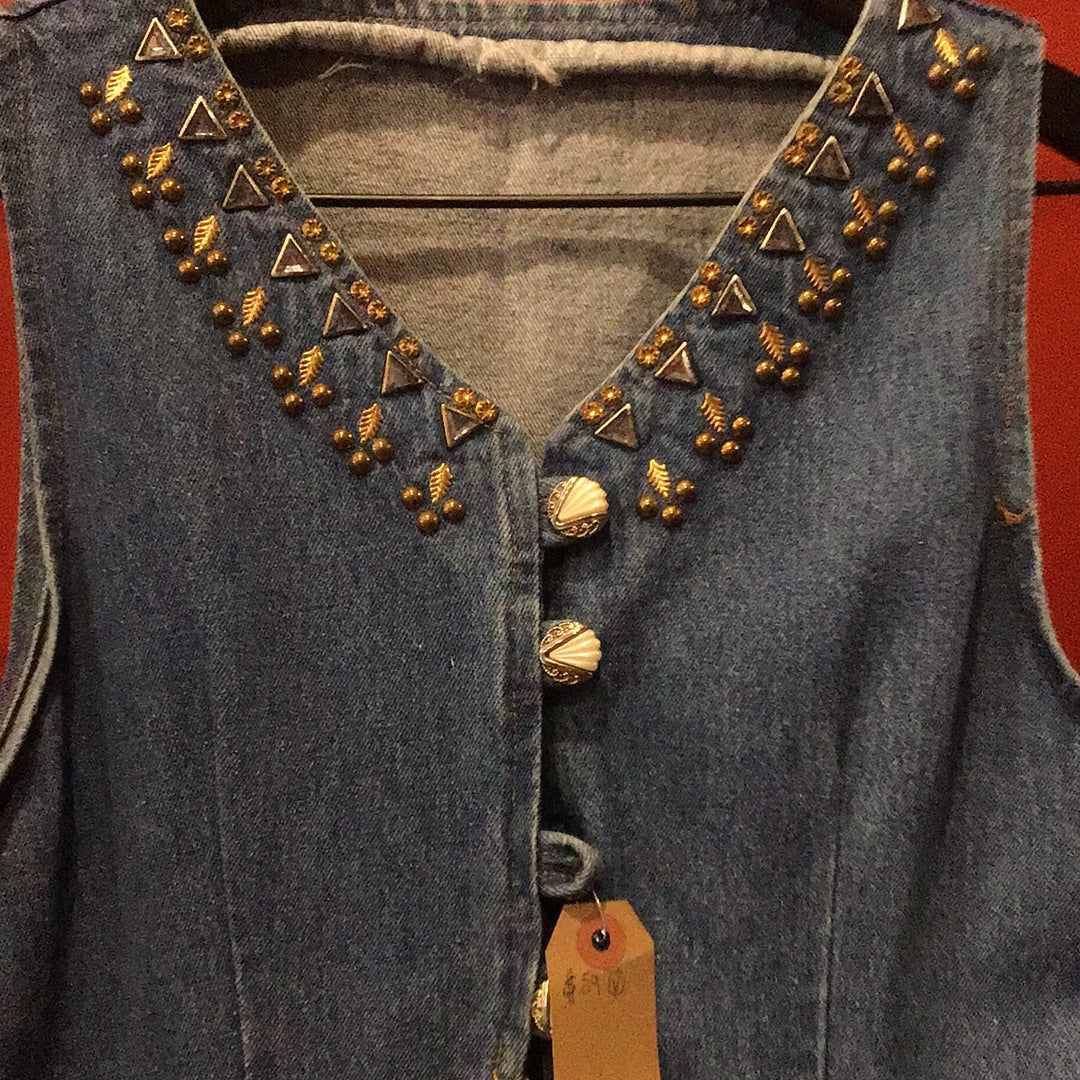 Vintage Beaded denim dress