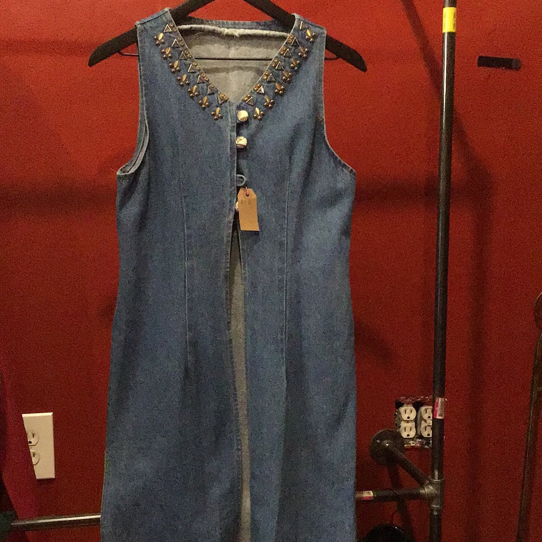 Vintage Beaded denim dress