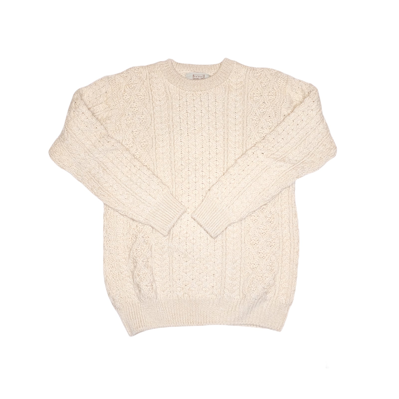Vintage Cream Cable-knit Sweater