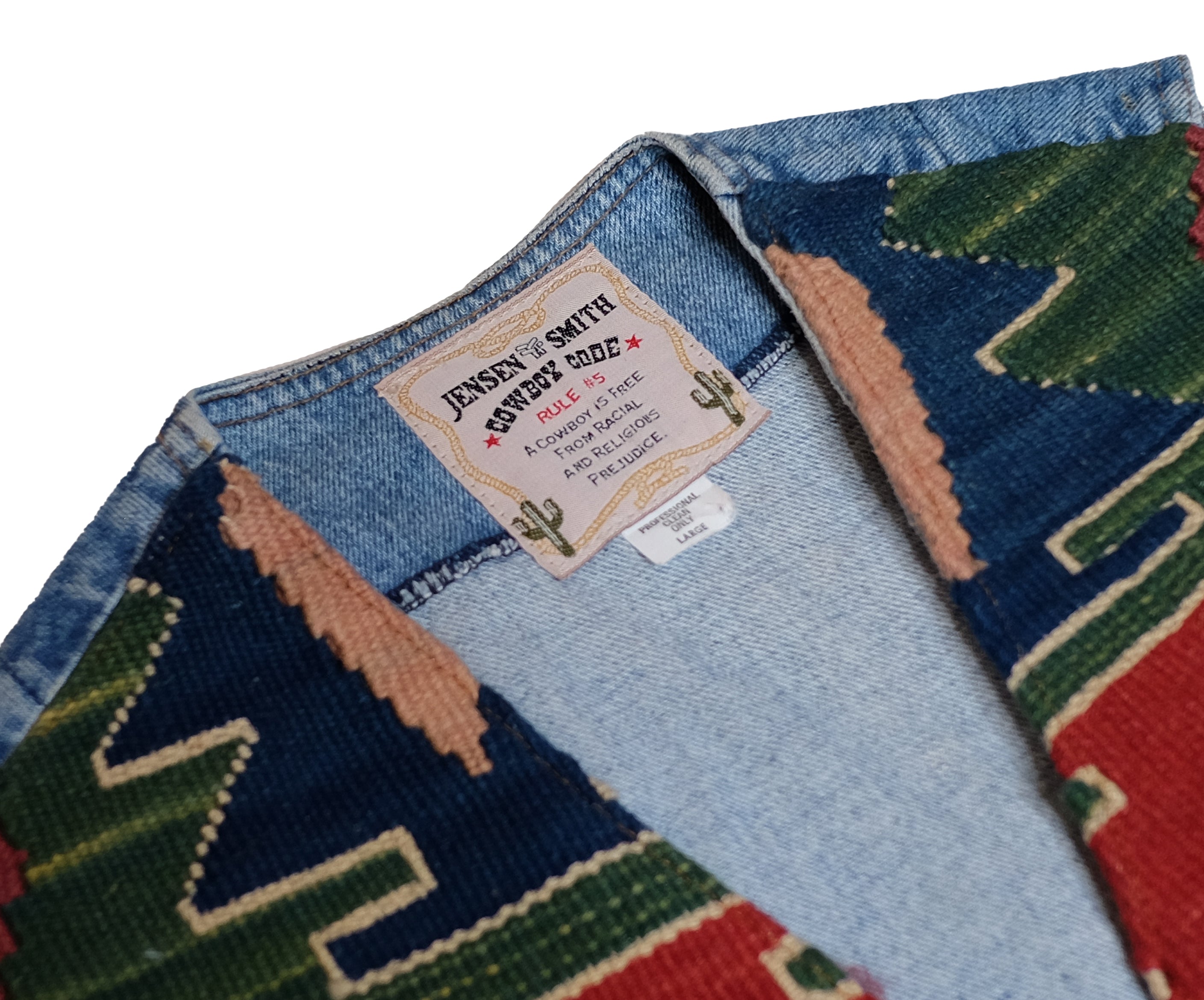 Vintage Jensen Smith Embroidery/Denim Vest