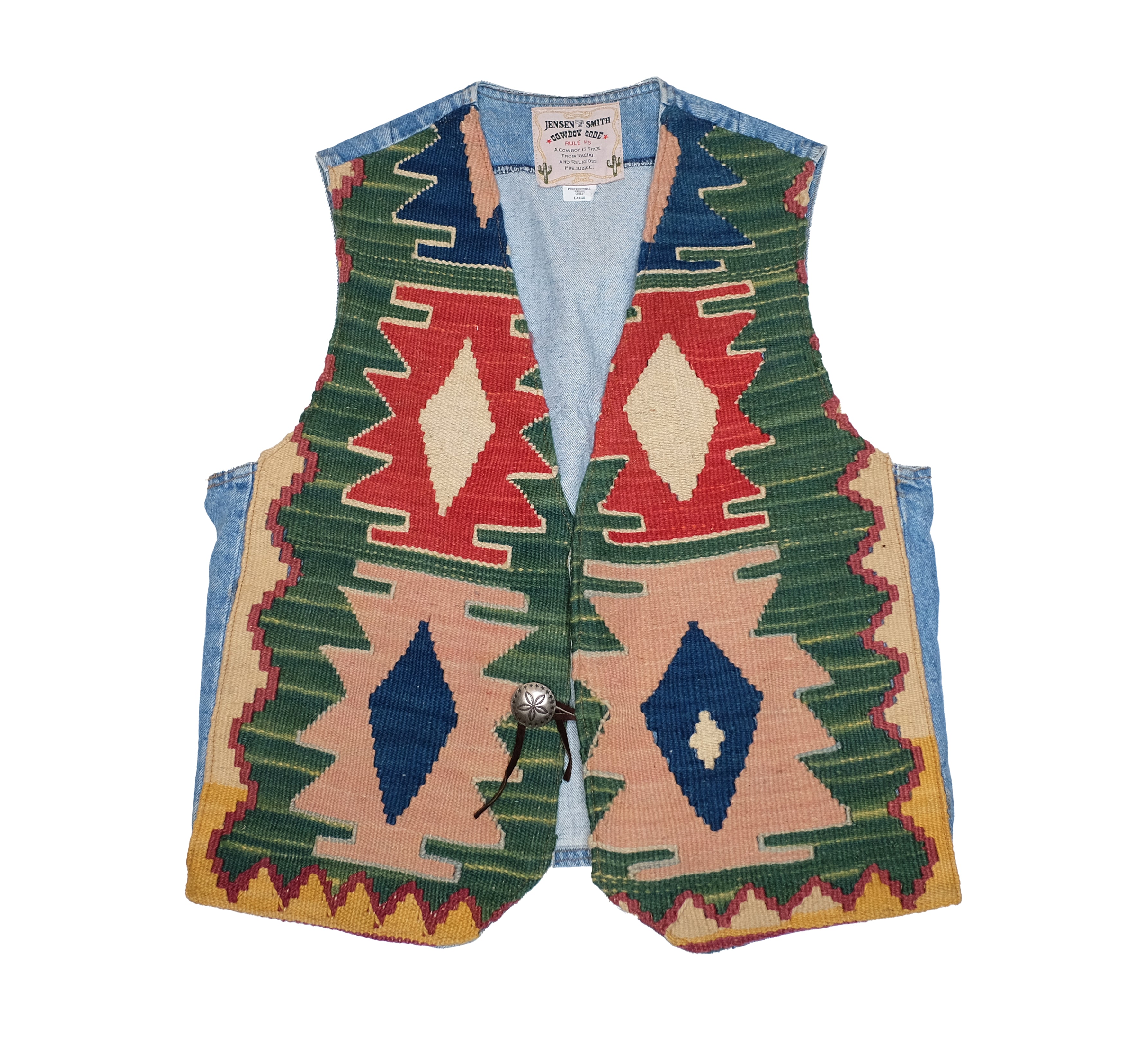 Vintage Jensen Smith Embroidery/Denim Vest