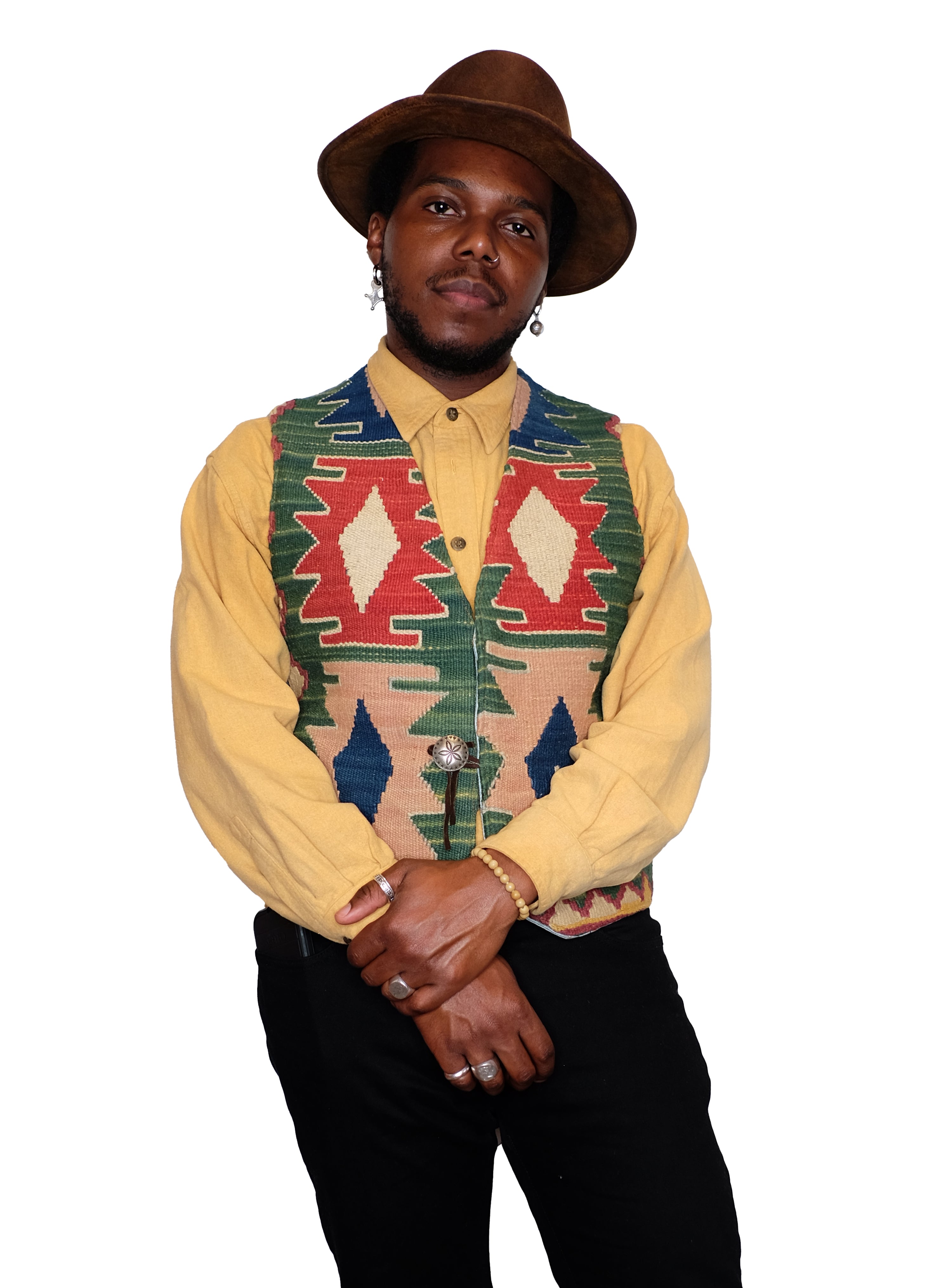 Vintage Jensen Smith Embroidery/Denim Vest